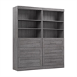 Bestar Pur 72W Closet Organizer with Drawers in Bark Gray - Engineered Wood