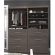Bestar Pur 72W Closet Organizer with Drawers in Bark Gray - Engineered Wood