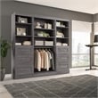 Bestar Pur 86W Closet Organizer with Drawers in Bark Gray - Engineered Wood