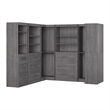 Bestar Pur 161W Walk-In Closet Organizer System in Bark Gray - Engineered Wood