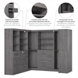 Bestar Pur 161W Walk-In Closet Organizer System in Bark Gray - Engineered Wood