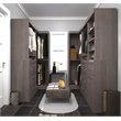 Bestar Pur 161W Walk-In Closet Organizer System in Bark Gray - Engineered Wood