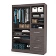 Bestar Pur 61W Closet Organizer System in Bark Gray - Engineered Wood