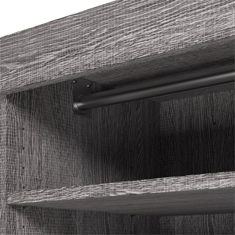 Bestar Pur 61W Closet Organizer System in Bark Gray - Engineered Wood