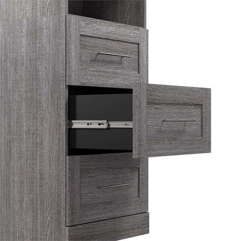 Bestar Pur 61W Closet Organizer System in Bark Gray - Engineered Wood