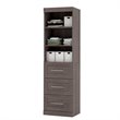 Bestar Pur 25W Closet Organizer with Drawers in Bark Gray - Engineered Wood