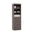 Bestar Pur 25W Closet Organizer with Drawers in Bark Gray - Engineered Wood