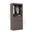 Bestar Pur 36W Closet Organizer with Drawers in Bark Gray - Engineered Wood