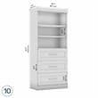 Bestar Pur 36W Closet Organizer with Drawers in Bark Gray - Engineered Wood