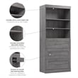 Bestar Pur 36W Closet Organizer with Drawers in Bark Gray - Engineered Wood