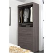 Bestar Pur 36W Closet Organizer with Drawers in Bark Gray - Engineered Wood