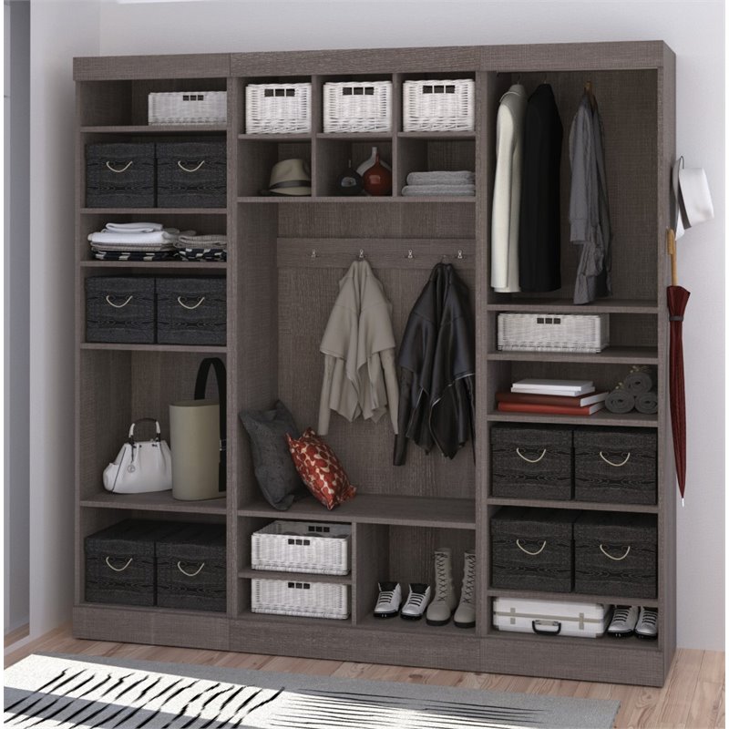 Bestar Pur 86 Mudroom Storage Kit In Bark Gray