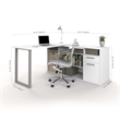 Bestar Solay L-Shaped Computer Desk with Storage in White