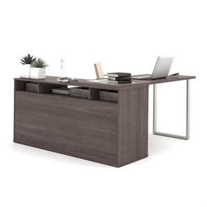 bestar solay l-shaped computer desk with storage in bark gray