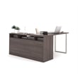 Bestar Solay L-Shaped Computer Desk with Storage in Bark Gray
