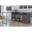 Bestar Solay L-Shaped Computer Desk with Storage in Bark Gray