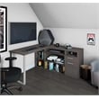 Bestar Solay L-Shaped Computer Desk with Storage in Bark Gray