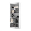 Bestar Solay L-Desk with Lateral File and Bookcase in White