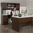 Ridgeley U Shaped Desk with Hutch in White Chocolate - Engineered Wood
