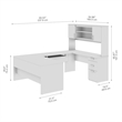 Ridgeley U Shaped Desk with Hutch in White Chocolate - Engineered Wood