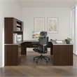 Ridgeley U Shaped Desk with Hutch in Dark Chocolate - Engineered Wood