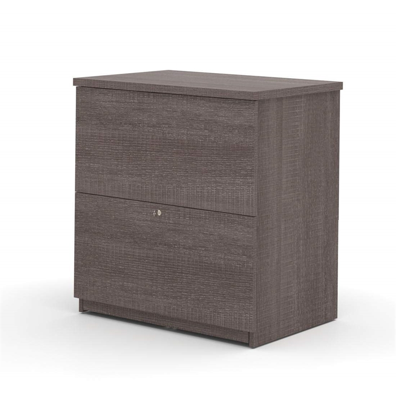 Bestar Standard 2 Drawer Lateral File Cabinet in Bark Gray