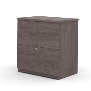Bestar Standard 2 Drawer Lateral File Cabinet in Bark Gray