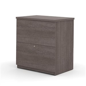 Bestar Standard 2 Drawer Lateral File Cabinet in Bark Gray