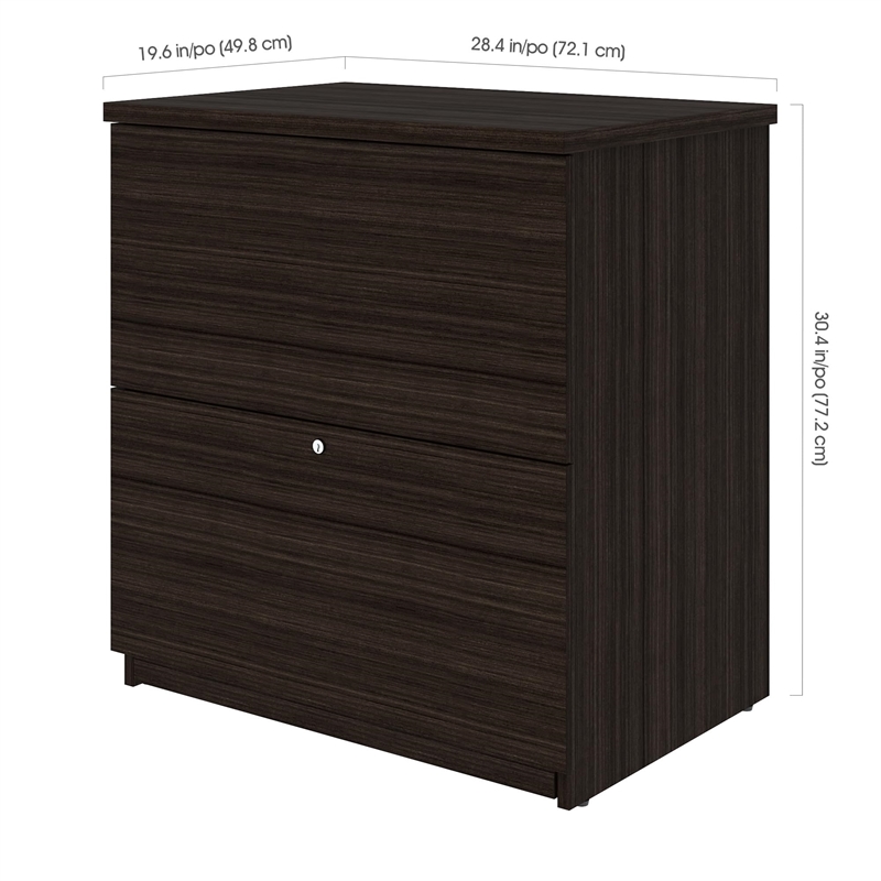 Bestar Standard 2 Drawer Lateral File Cabinet in Dark Chocolate