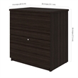 Bestar Standard 2 Drawer Lateral File Cabinet in Dark Chocolate