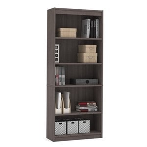 Bestar Standard 5 Shelf Bookcase in Bark Gray