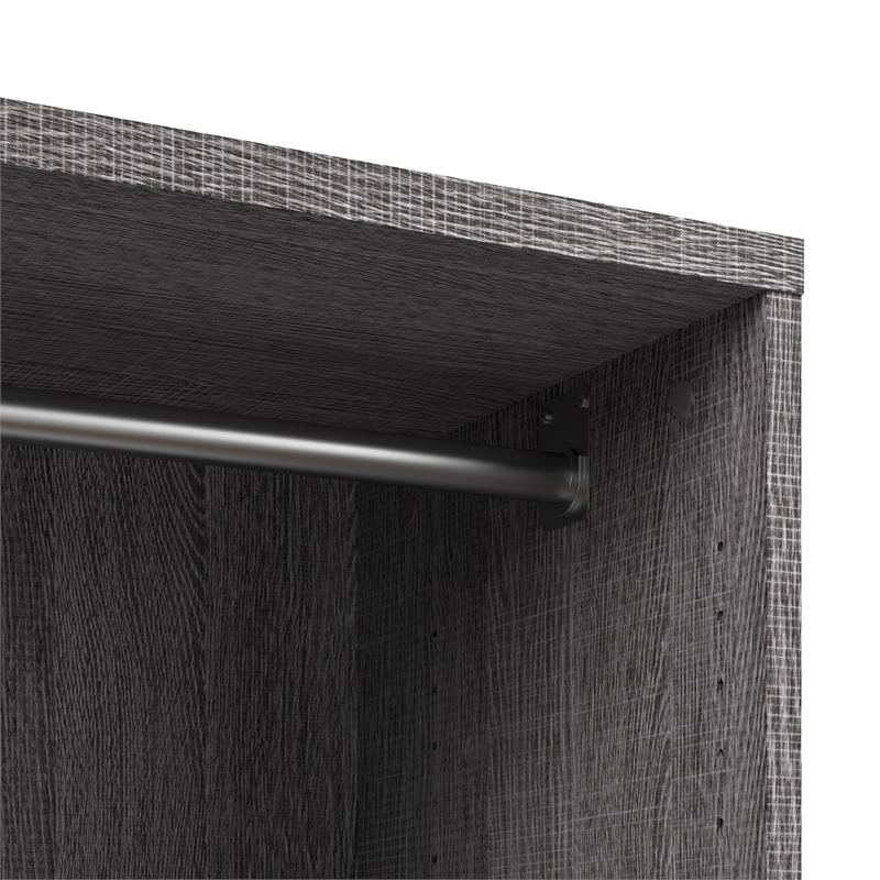 Cielo 30W Closet Organizer in Bark Gray and White - Engineered Wood