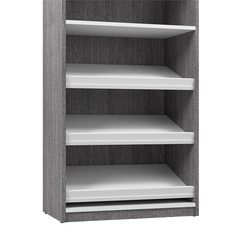 Cielo 30W Closet Organizer in Bark Gray and White - Engineered Wood