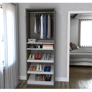 bestar cielo storage unit with shelf in bark gray