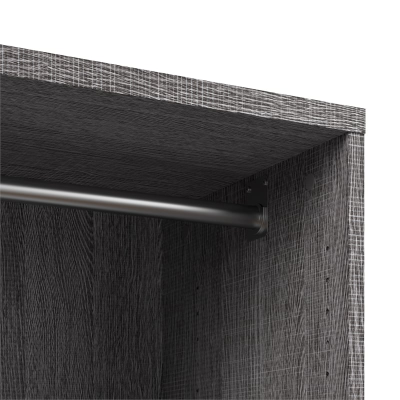 Cielo 20W Closet Organizer in Bark Gray and White - Engineered Wood