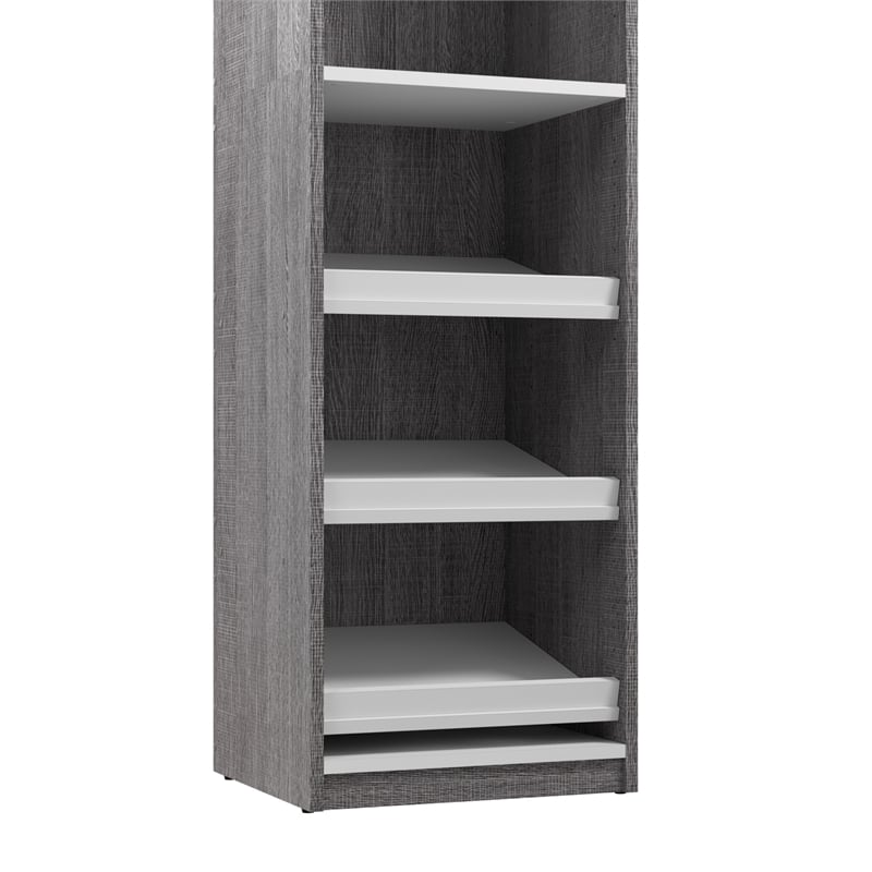 Cielo 20W Closet Organizer in Bark Gray and White - Engineered Wood