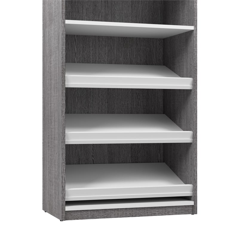 Cielo 20W Closet Organizer in Bark Gray and White - Engineered Wood