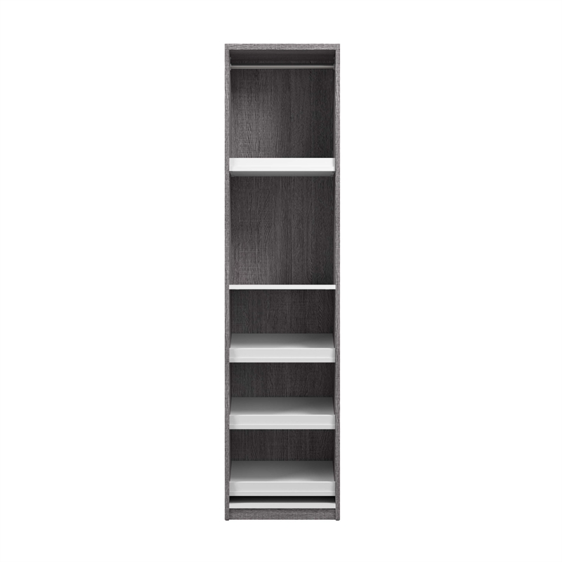 Cielo 20W Closet Organizer in Bark Gray and White - Engineered Wood