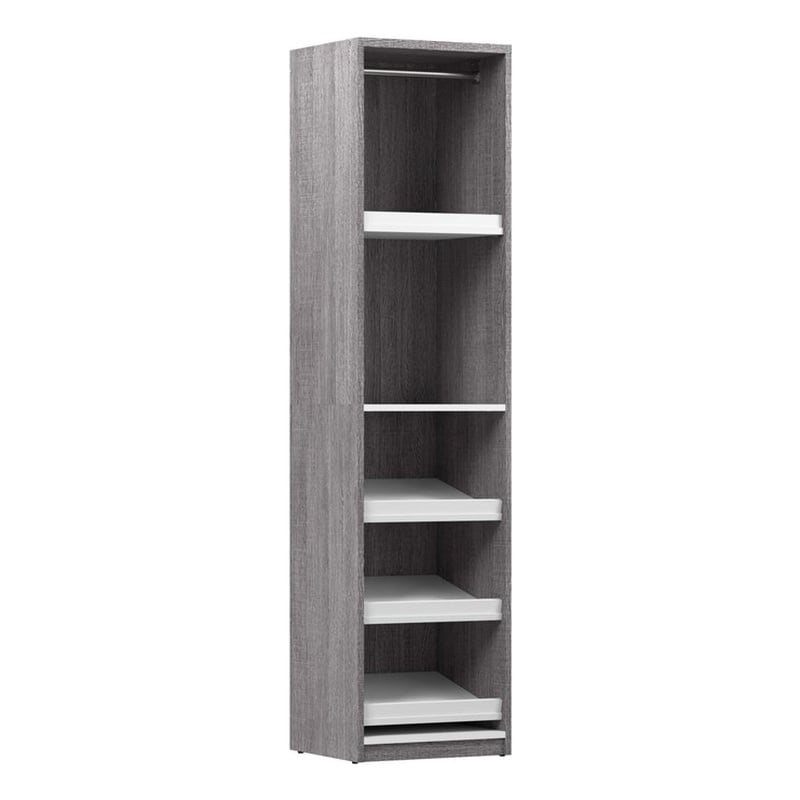 Cielo 20W Closet Organizer in Bark Gray and White - Engineered Wood