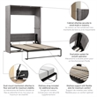 Cielo 60W Full Murphy Bed in Rustic Brown and White - Engineered Wood