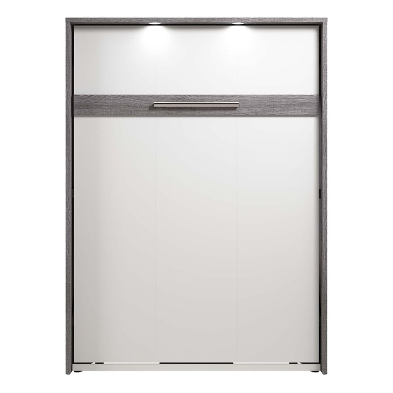 Cielo 60W Full Murphy Bed in Rustic Brown and White - Engineered Wood