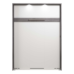 Cielo 60W Full Murphy Bed in Rustic Brown and White - Engineered Wood