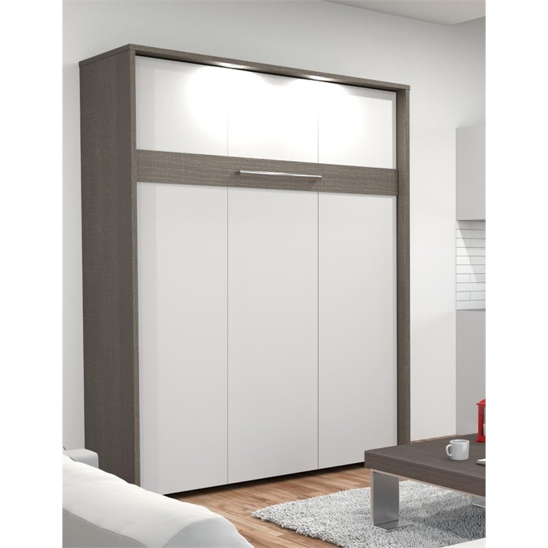 Bestar Cielo Queen Wall Bed In Bark Gray And White 63753048651 Image Is Loading Bestar Cielo Queen Wall Bed In Bark Gray