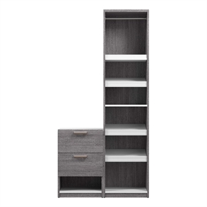 Cielo 40W Closet Organizer System in Bark Gray and White - Engineered Wood