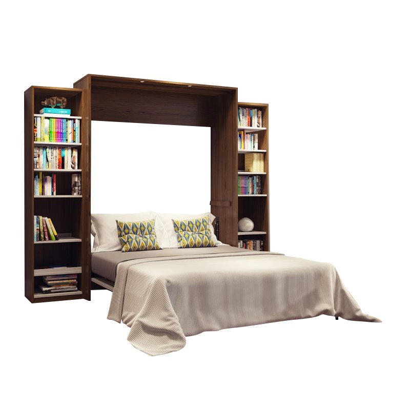 Bestar Cielo Classic 104 Queen Wall Bed Kit In Oak Barrel And White