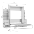 Cielo Full Murphy Bed with Nightstands in Bark Gray and White - Engineered Wood