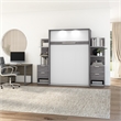 Cielo Full Murphy Bed with Nightstands in Bark Gray and White - Engineered Wood