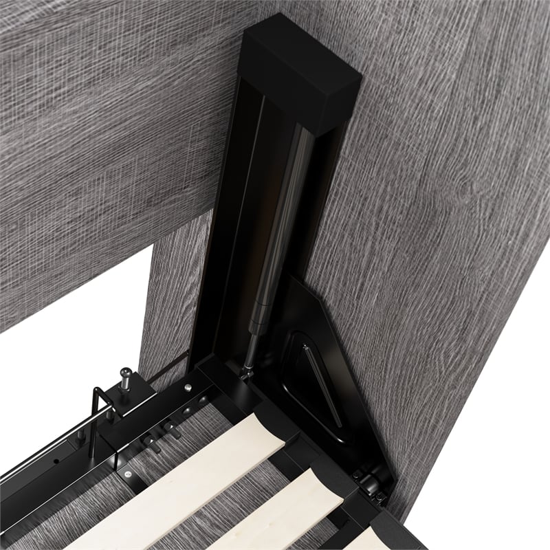 Cielo Full Murphy Bed with Closet Organizer in Gray/White - Engineered Wood