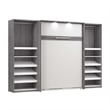 Cielo Full Murphy Bed with Closet Organizers in Gray/White - Engineered Wood