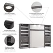 Cielo Full Murphy Bed and Organizers w/ Drawers in Gray/White - Engineered Wood